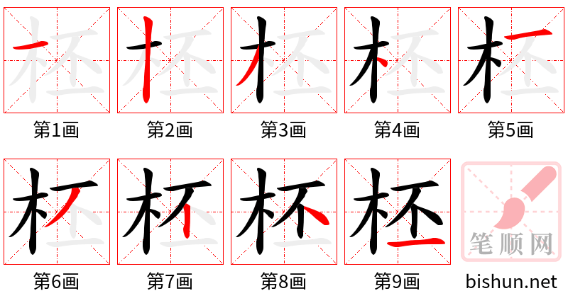 柸 笔顺规范