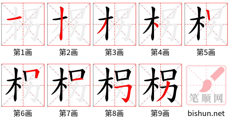 柺 笔顺规范