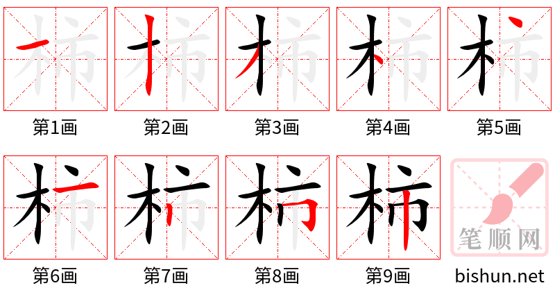 柿 笔顺规范