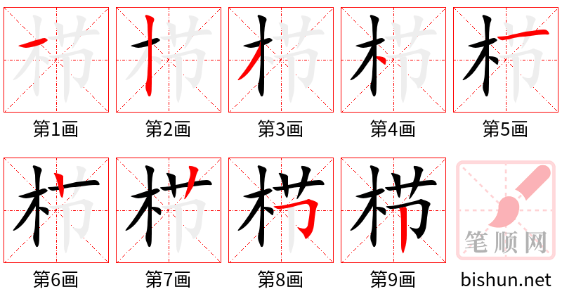 栉 笔顺规范