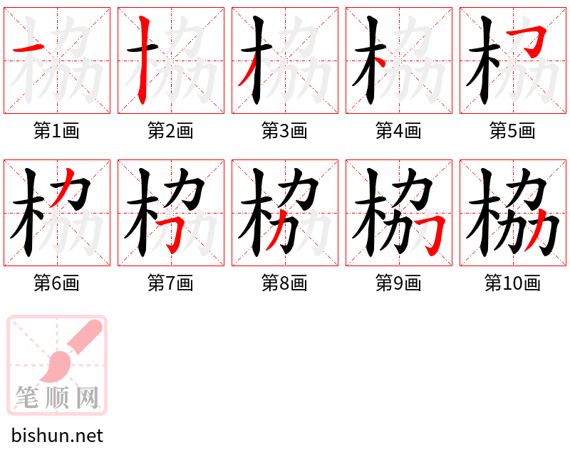 栛 笔顺规范