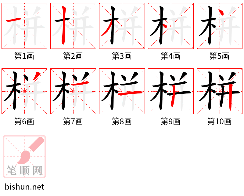 栟 笔顺规范