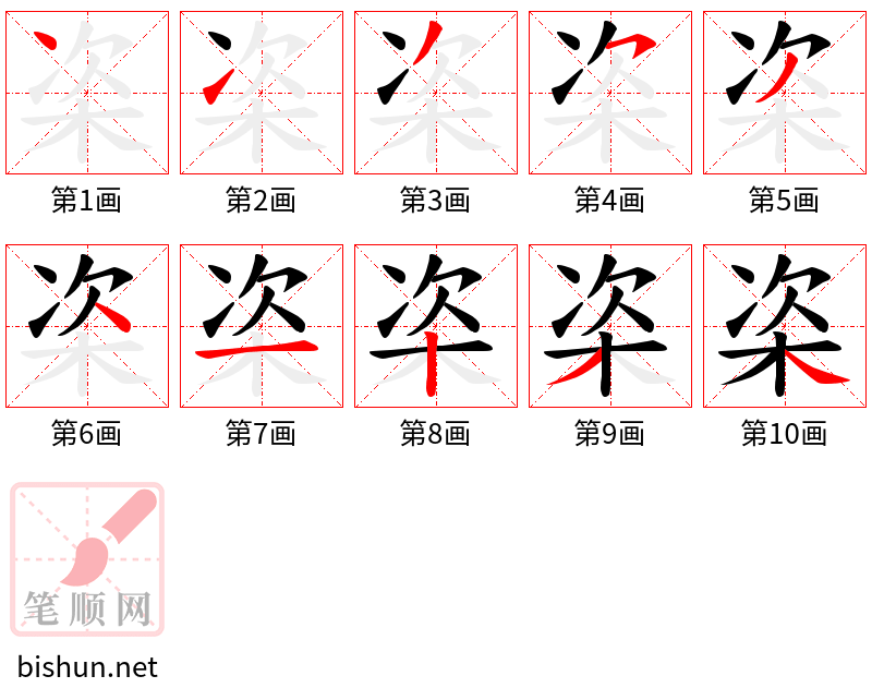 栥 笔顺规范