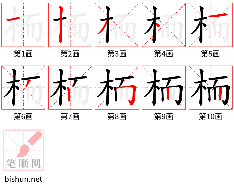 栭 笔顺规范