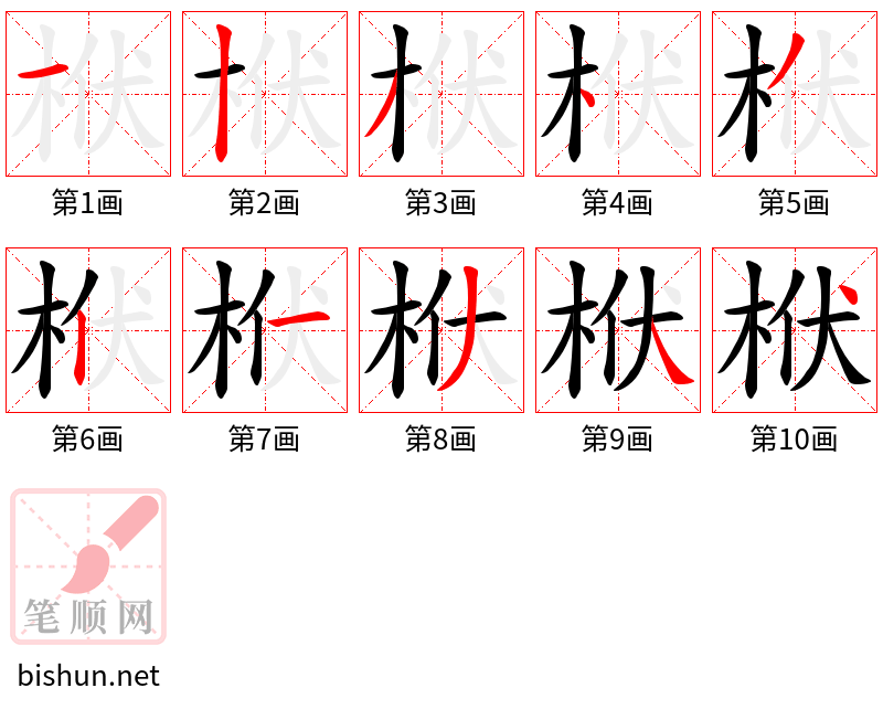 栿 笔顺规范