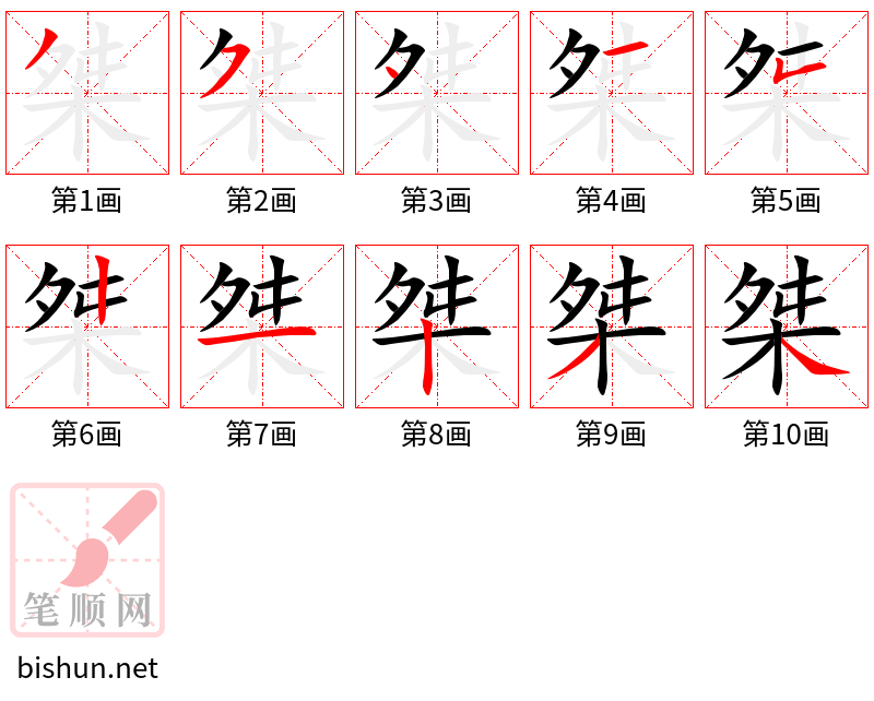 桀 笔顺规范