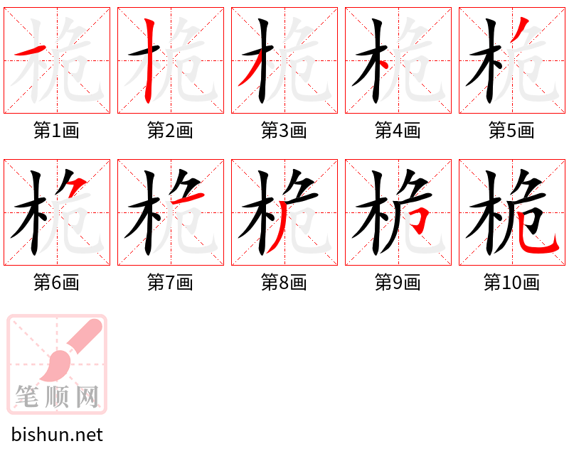 桅 笔顺规范