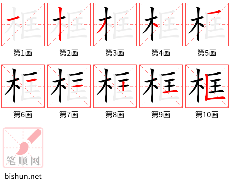 框 笔顺规范