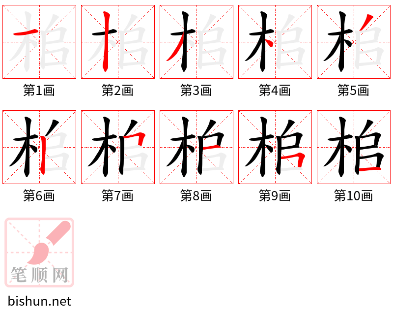 桘 笔顺规范