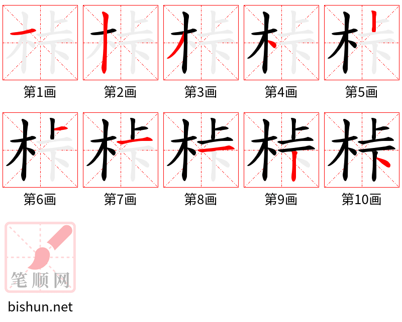 桛 笔顺规范