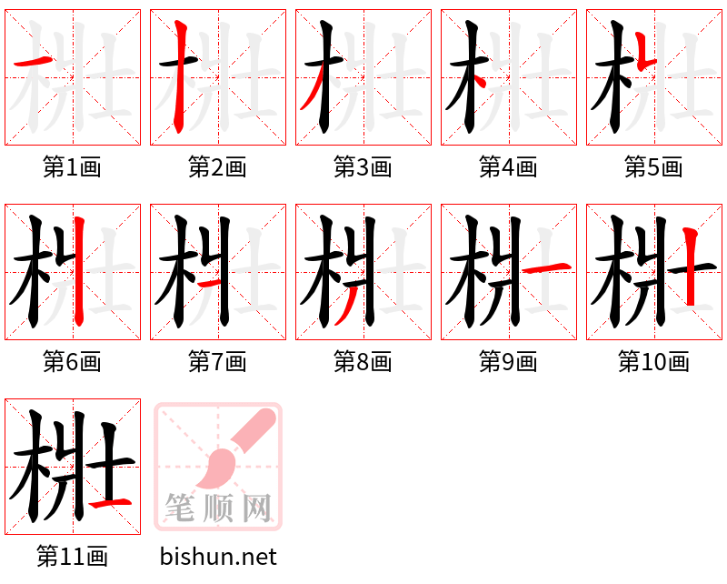 梉 笔顺规范