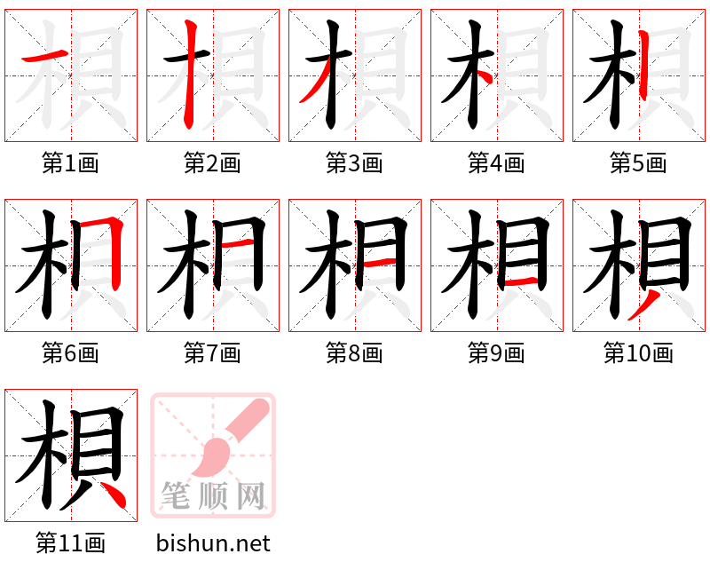 梖 笔顺规范