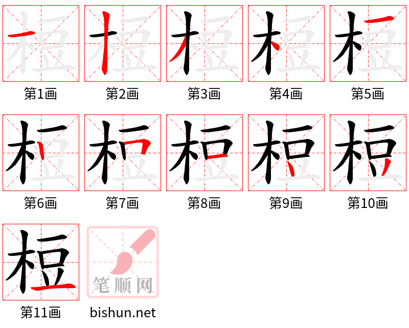 梪 笔顺规范