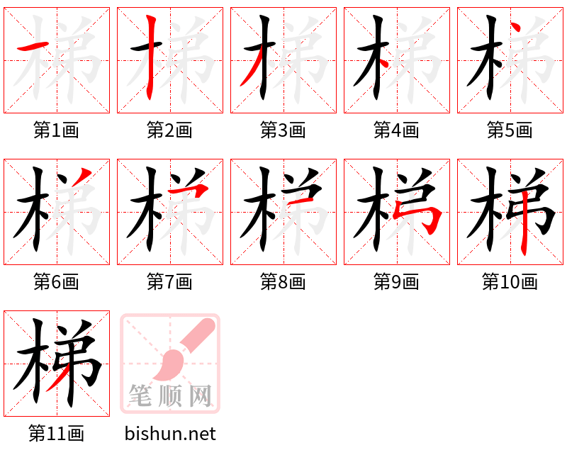 梯 笔顺规范