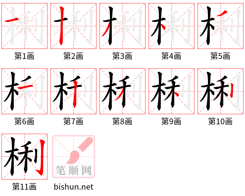 梸 笔顺规范