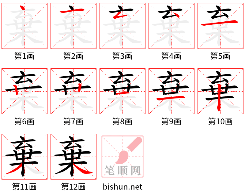 棄 笔顺规范