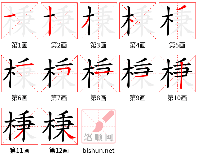 棅 笔顺规范