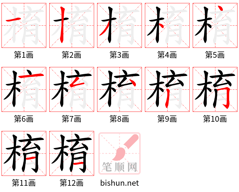 棛 笔顺规范