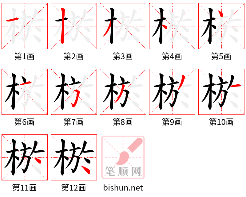 棜 笔顺规范