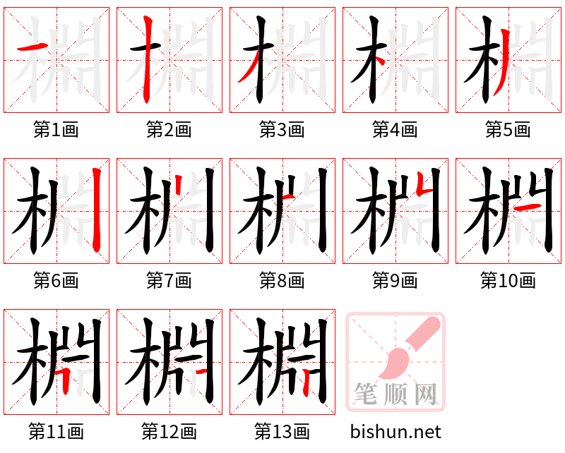 棩 笔顺规范