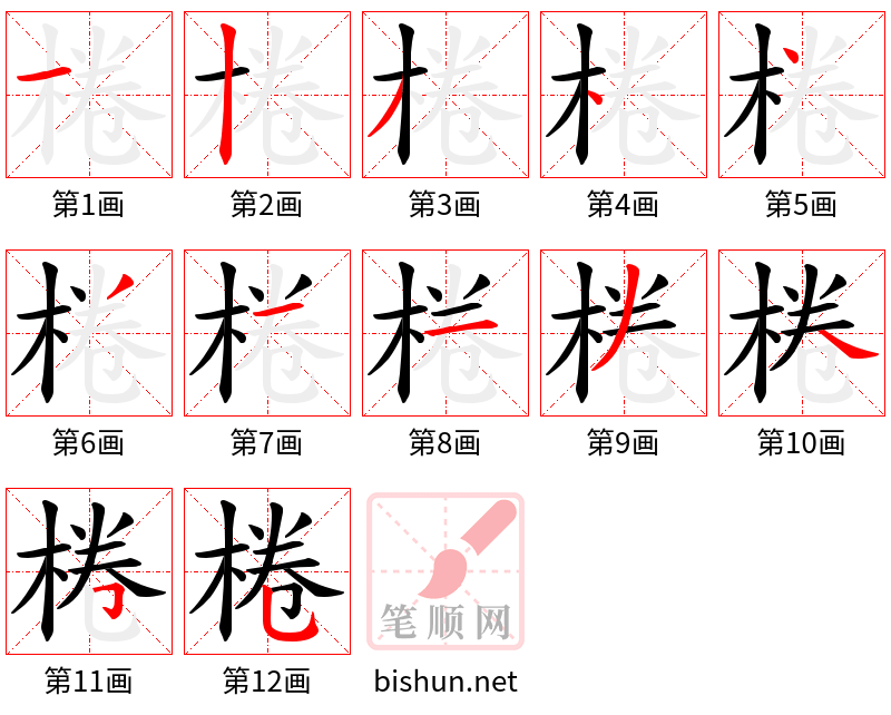 棬 笔顺规范