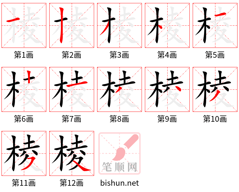 棱 笔顺规范