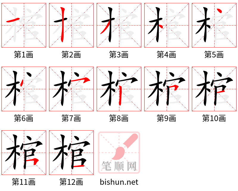 棺 笔顺规范