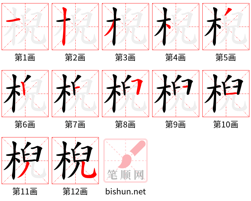 棿 笔顺规范