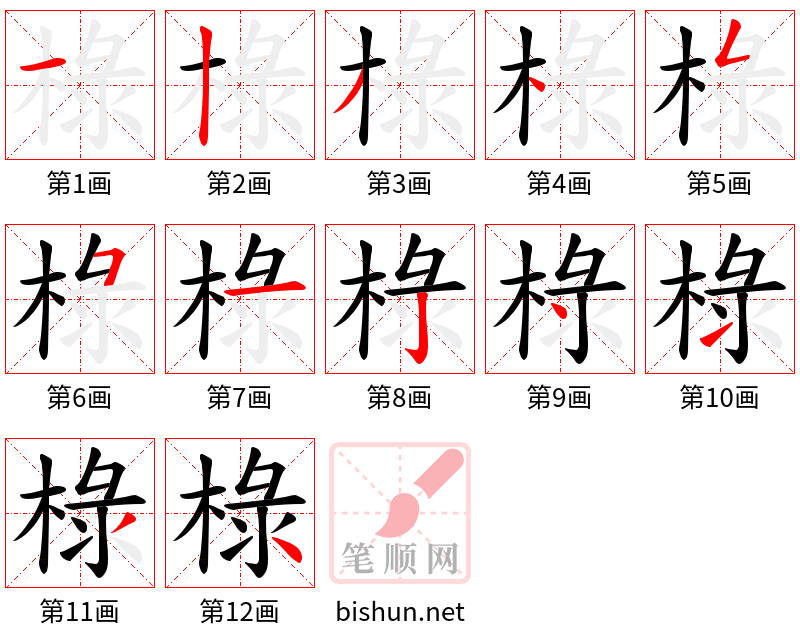 椂 笔顺规范