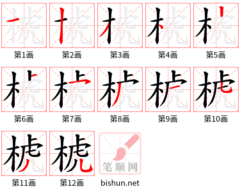 椃 笔顺规范