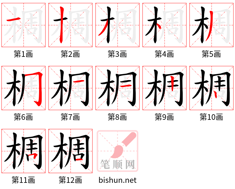 椆 笔顺规范