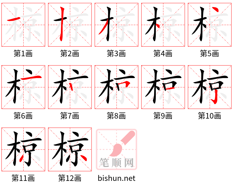 椋 笔顺规范