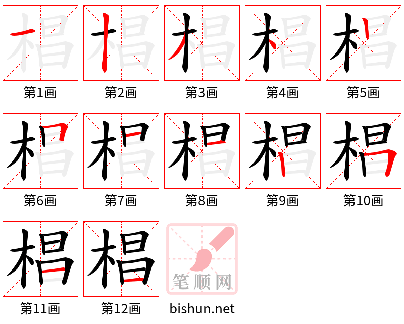 椙 笔顺规范