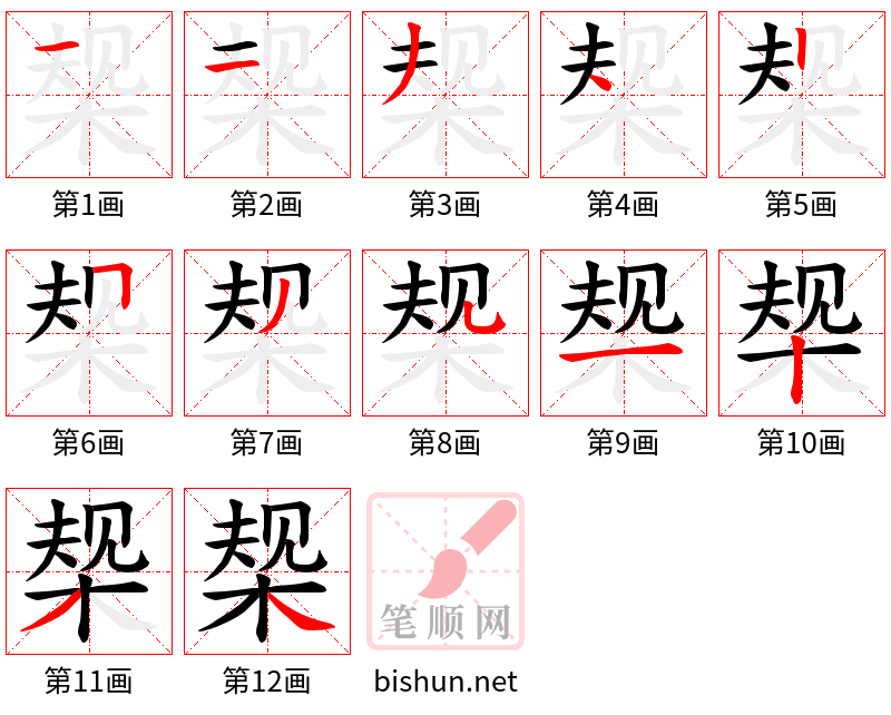 椝 笔顺规范