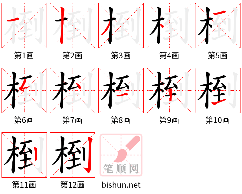 椡 笔顺规范