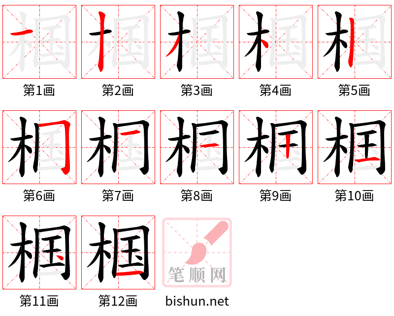 椢 笔顺规范