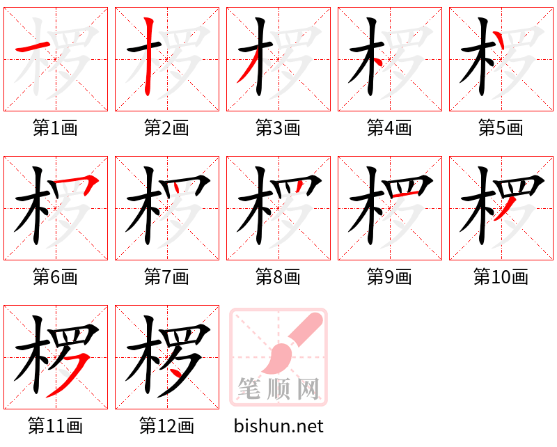 椤 笔顺规范