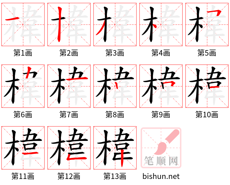 椲 笔顺规范