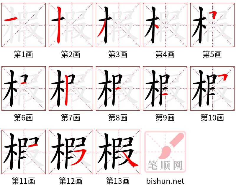 椵 笔顺规范