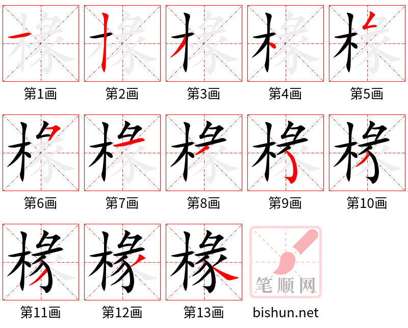 椽 笔顺规范