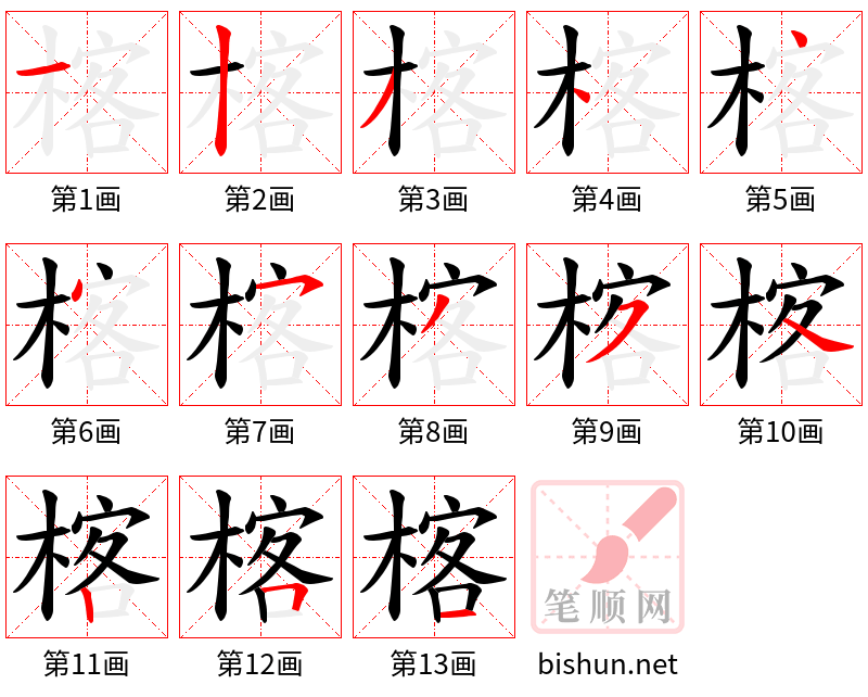 楁 笔顺规范