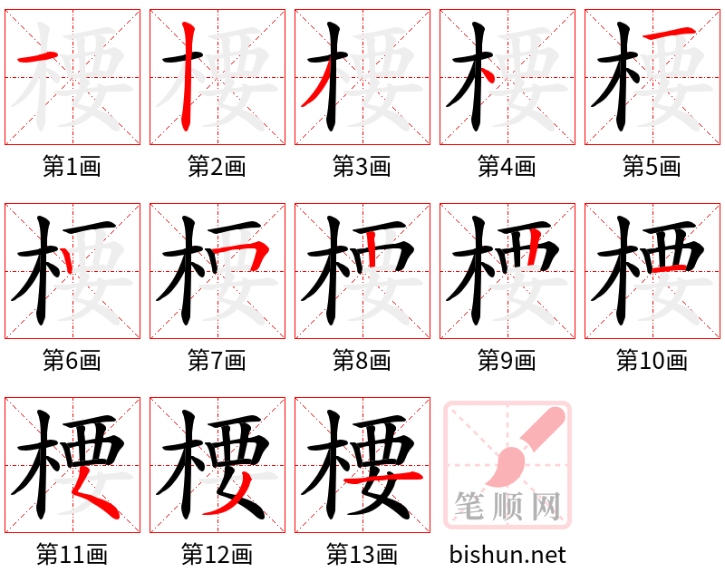 楆 笔顺规范