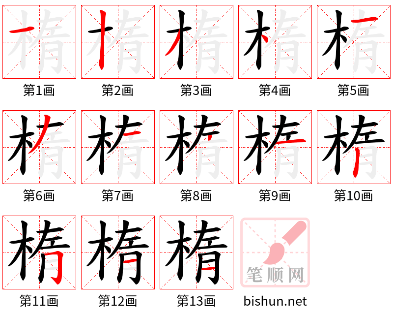 楕 笔顺规范