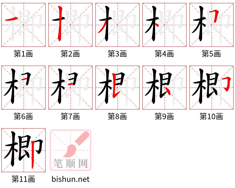 楖 笔顺规范