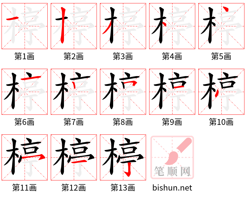 楟 笔顺规范