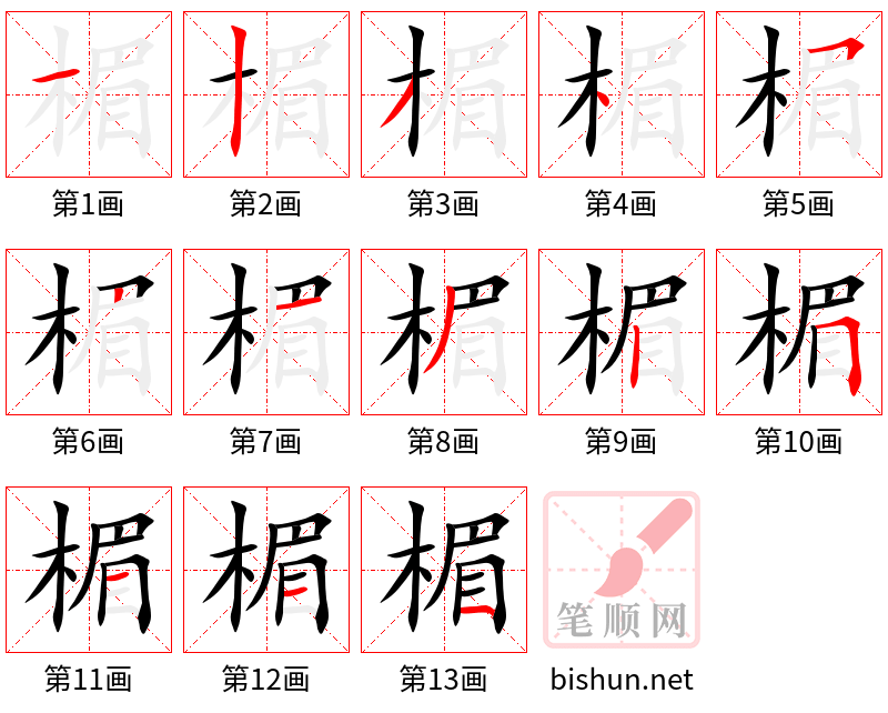 楣 笔顺规范