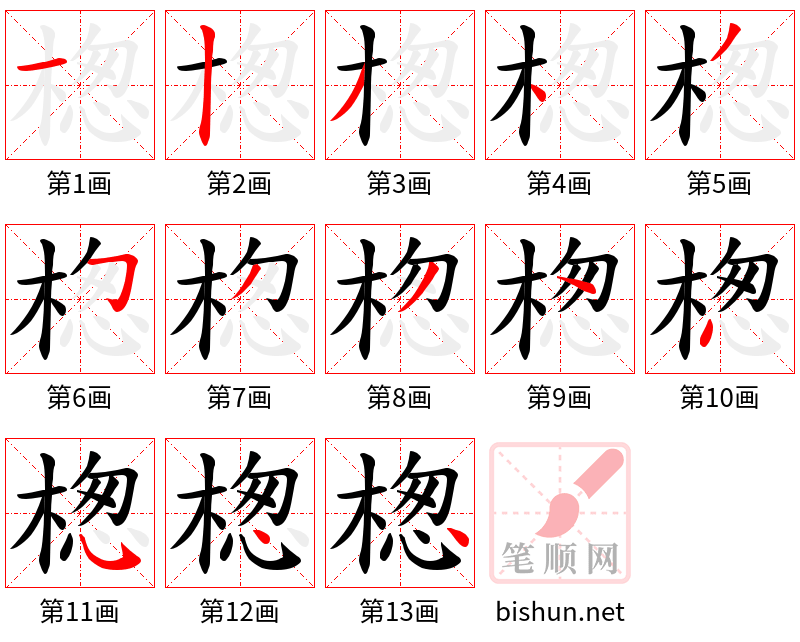 楤 笔顺规范