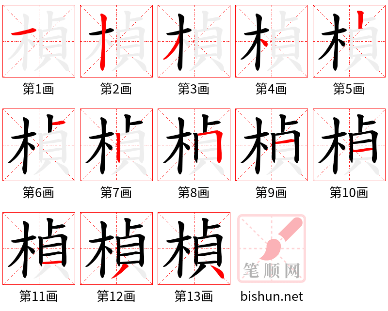 楨 笔顺规范