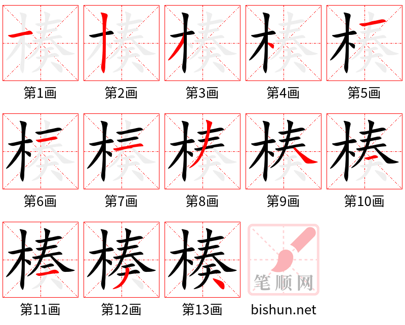 楱 笔顺规范