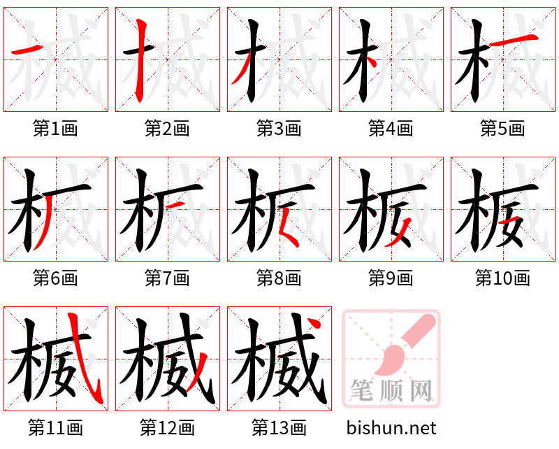 楲 笔顺规范